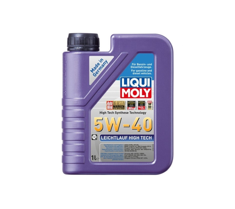 OLEJ LIQUI MOLY 5W40 1L LEICHTLAUF HIGH TECH A3/B4 / SN/CF / 502.00 505.00 / 229.5 / LL01 / A40 / RN0700 710