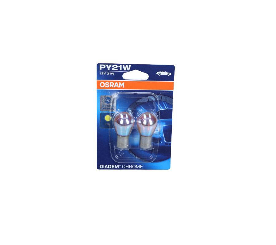 ŻARÓWKA PY21W 12V/21W BAU15S (Z COK. MET.) BLISTER 2SZT DIADEM CHROME