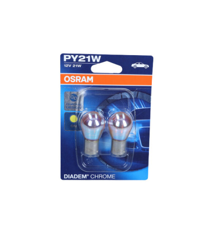 ŻARÓWKA PY21W 12V/21W BAU15S (Z COK. MET.) BLISTER 2SZT DIADEM CHROME