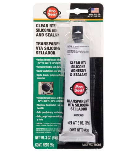 USZCZELNIACZ SILIKONOWY 85G PRZEŹROCZYSTY OD -60°C DO 260°C / PRO SEAL