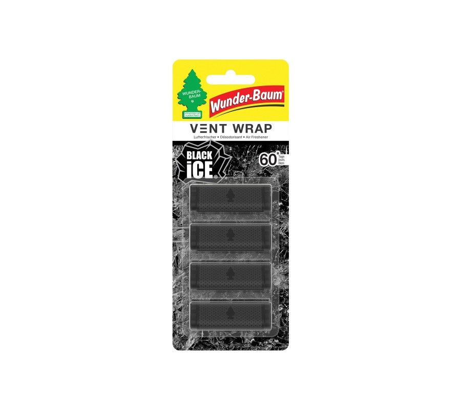 ZAPACH VENT WRAP BLACK ICE DO KRATEK NAWIEWÓW (4SZT.) / WUNDER BAUM