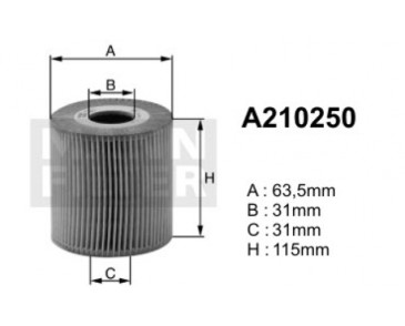 A210250 (OE649/2) filtr olejuDENCKERMANN