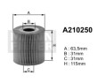 A210250 (OE649/2) filtr olejuDENCKERMANN