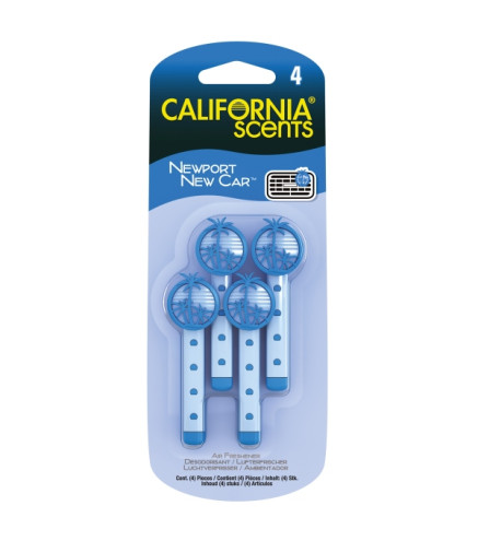 ZAPACH CALIFORNIA SCENTS VENT STICKS DO NAWIEWU - NEWPORT NEW CAR (4SZT.)