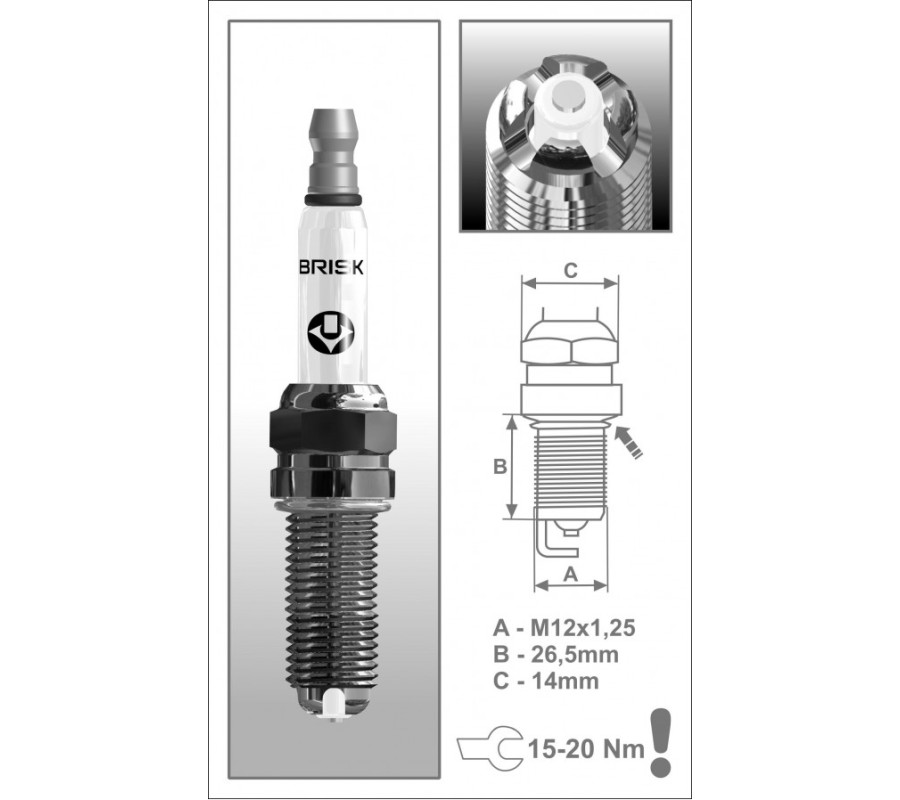MOR12LGS (3166) świeca zapłonowa BRISKPremium LGS - spark plug