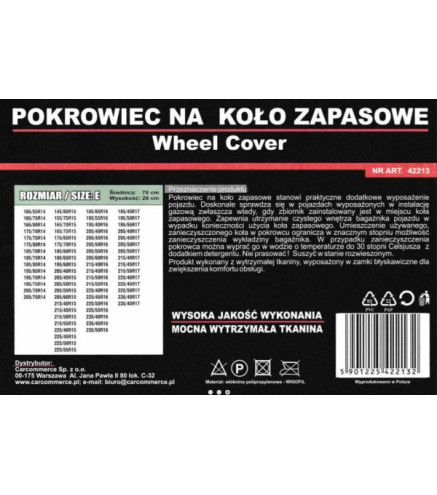 POKROWIEC NA KOŁO ZAPASOWE ROZMIAR E