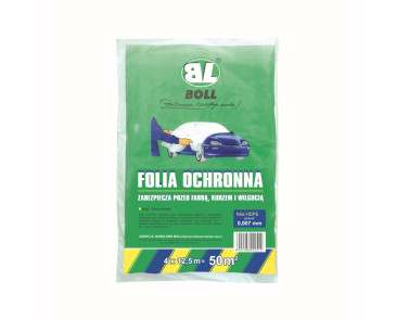 FOLIA OCHRONNA HDPE GRUBOŚĆ 0,007MM 4M X 12,5M (50 M2) / BOLL / KARTON 25SZT.