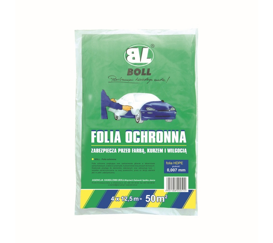 FOLIA OCHRONNA HDPE GRUBOŚĆ 0,007MM 4M X 12,5M (50 M2) / BOLL / KARTON 25SZT.