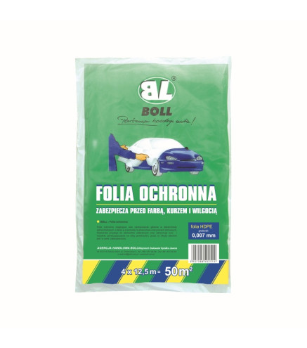 FOLIA OCHRONNA HDPE GRUBOŚĆ 0,007MM 4M X 12,5M (50 M2) / BOLL / KARTON 25SZT.