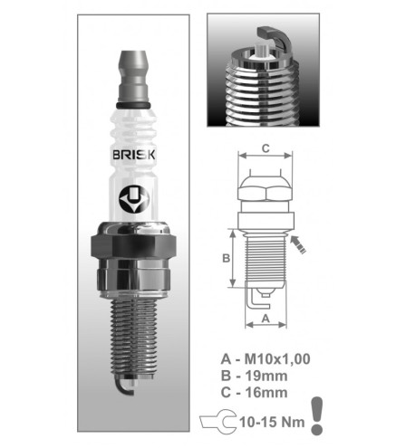 AR12S Świeca zapłonowa BRISKSilver Racing - spark plug