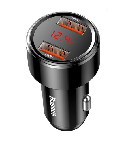 ŁADOWARKA SAMOCHODOWA BASEUS MAGIC 2X USB QC 3.0 45W (CZARNA)