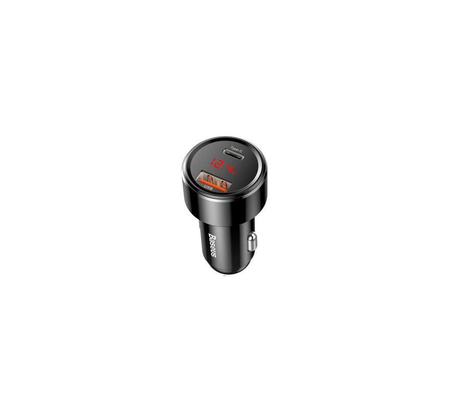 ŁADOWARKA SAMOCHODOWA BASEUS MAGIC USB + USB-C QC 4.0 PD 45W (CZARNA)