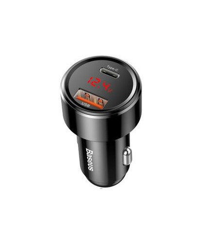 ŁADOWARKA SAMOCHODOWA BASEUS MAGIC USB + USB-C QC 4.0 PD 45W (CZARNA)