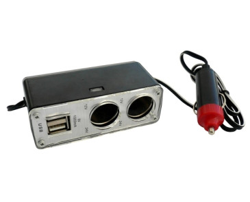 ROZGAŁĘZIACZ SAMOCHODOWY 2-WEJŚCIOWY +2 X USB