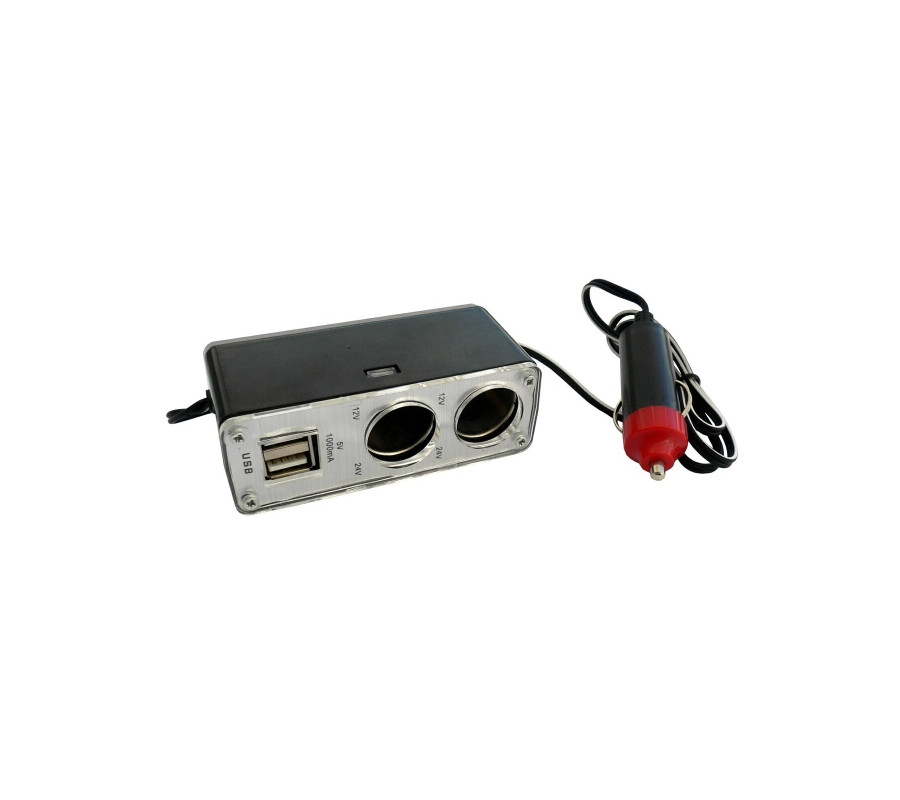 ROZGAŁĘZIACZ SAMOCHODOWY 2-WEJŚCIOWY +2 X USB