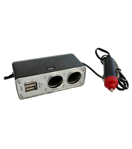 ROZGAŁĘZIACZ SAMOCHODOWY 2-WEJŚCIOWY +2 X USB