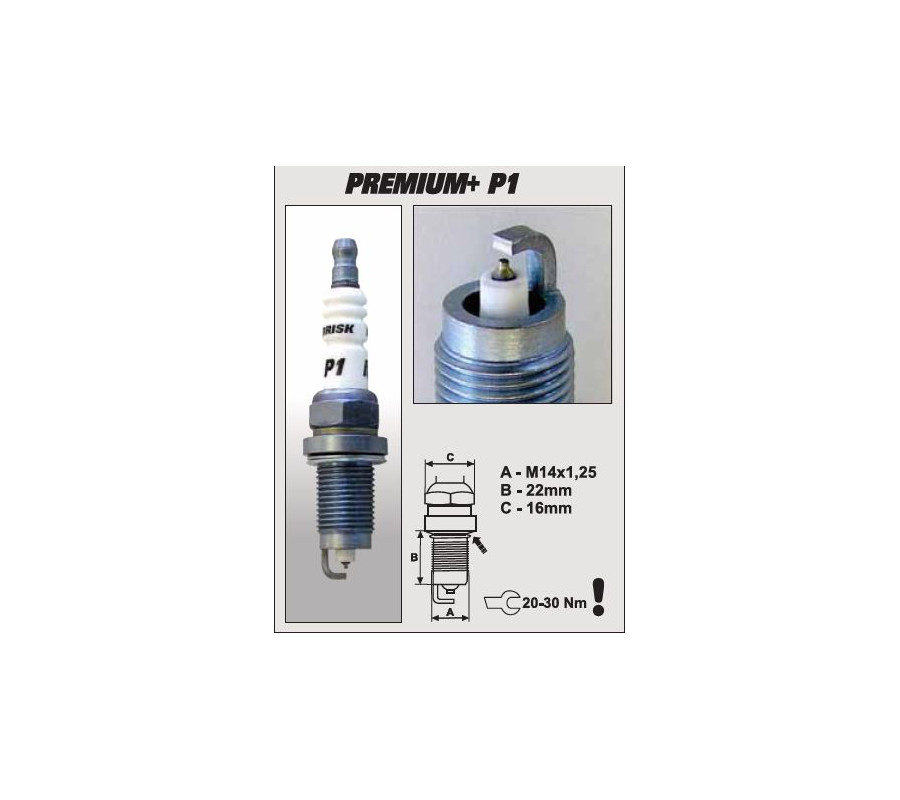 P1+ (1619) DOR15YIR-9 świeca zapłonowairydowa BRISK Premium+ IRIDIUM spark plug