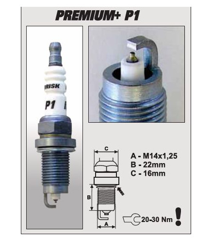 P1+ (1619) DOR15YIR-9 świeca zapłonowairydowa BRISK Premium+ IRIDIUM spark plug
