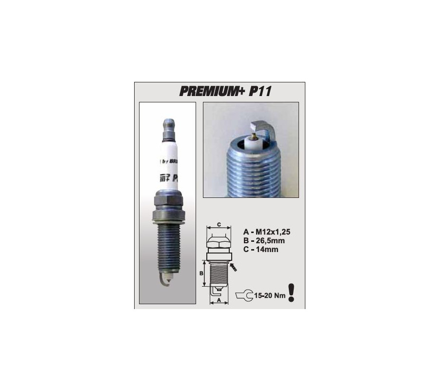 P11+ (1708) MR14YIR-1 świeca zapłonowairydowa BRISK Premium+ IRIDIUM spark plug