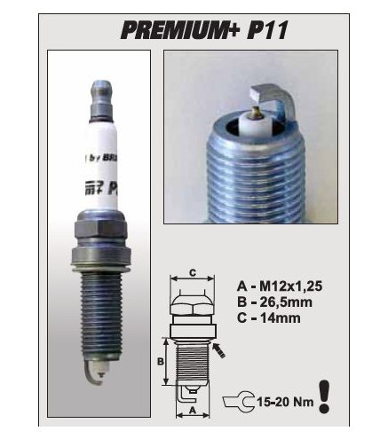 P11+ (1708) MR14YIR-1 świeca zapłonowairydowa BRISK Premium+ IRIDIUM spark plug