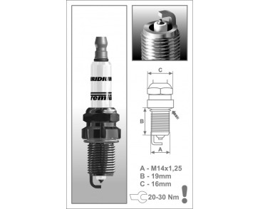 P22+ (1922) DR14BYIR świeca zapłonowairydowa BRISK Premium+ IRIDIUM spark plug