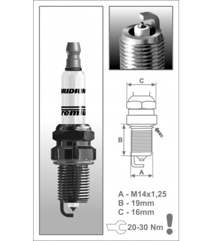 P22+ (1922) DR14BYIR świeca zapłonowairydowa BRISK Premium+ IRIDIUM spark plug