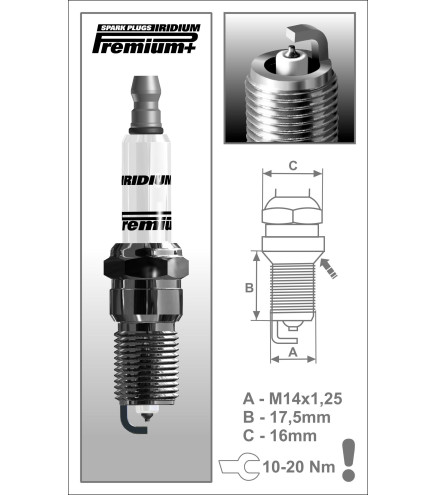 P25+ (1928) GR17BYIR-3 świeca zapłonowairydowa BRISK Premium+ IRIDIUM spark plug