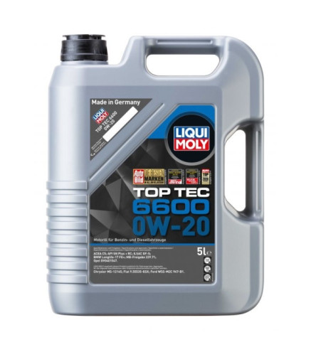 OLEJ LIQUI MOLY 0W20 5L TOP TEC 6600 SP / C5 / GF-6A / LL-17 FE+ / STJLR.03.5006 / MB229.71 / OV0401547