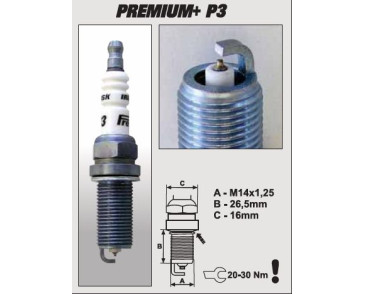 P3+ (1621) ER15YIR-1 świeca zapłonowairydowa BRISK Premium+ IRIDIUM spark plug