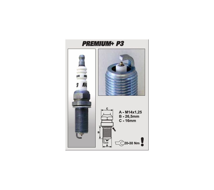 P3+ (1621) ER15YIR-1 świeca zapłonowairydowa BRISK Premium+ IRIDIUM spark plug