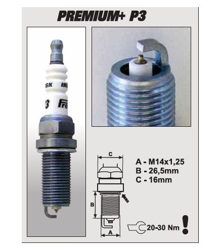 P3+ (1621) ER15YIR-1 świeca zapłonowairydowa BRISK Premium+ IRIDIUM spark plug