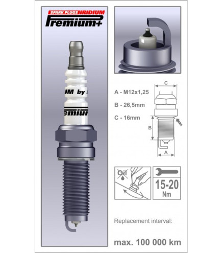 P31+ (1975) QOR15IR-1 świeca zapłonowairydowa BRISK Premium+ IRIDIUM spark plug