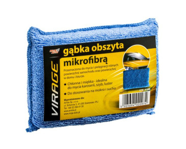 GĄBKA OBSZYTA MIKROFIBRĄ DO SZYB/KAROSERII/LUSTER 15X10X4,5 / VIRAGE