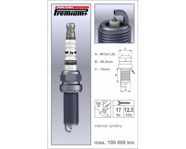 P46+ (2104) MR15YIR-1 świeca zapłonowaBRISK Premium+ Iridium spark plug