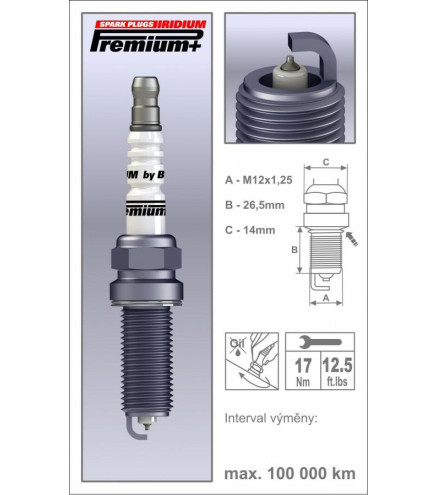 P46+ (2104) MR15YIR-1 świeca zapłonowaBRISK Premium+ Iridium spark plug