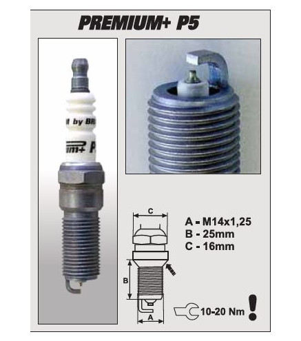 P5+ (1623) RR15YIR-1 świeca zapłonowairydowa BRISK Premium+ IRIDIUM spark plug