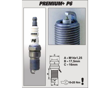 P6+ (1624) GR15YIR-2 świeca zapłonowairydowa BRISK Premium+ IRIDIUM spark plug