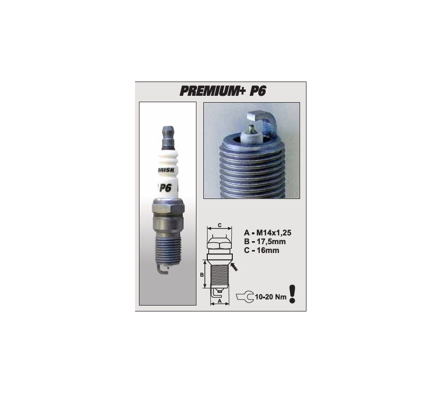 P6+ (1624) GR15YIR-2 świeca zapłonowairydowa BRISK Premium+ IRIDIUM spark plug