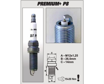 P8+ (1626) MR14YIR-9 świeca zapłonowairydowa BRISK Premium+IRIDIUM spark plug
