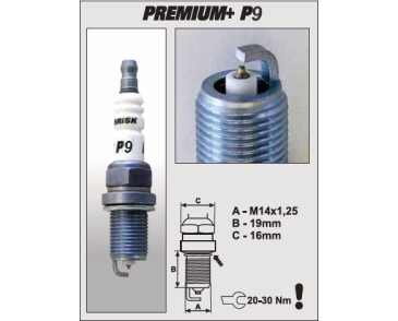 P9+ (1706) DR14YIR świeca zapłonowairydowa BRISK Premium+ IRIDIUM spark plug