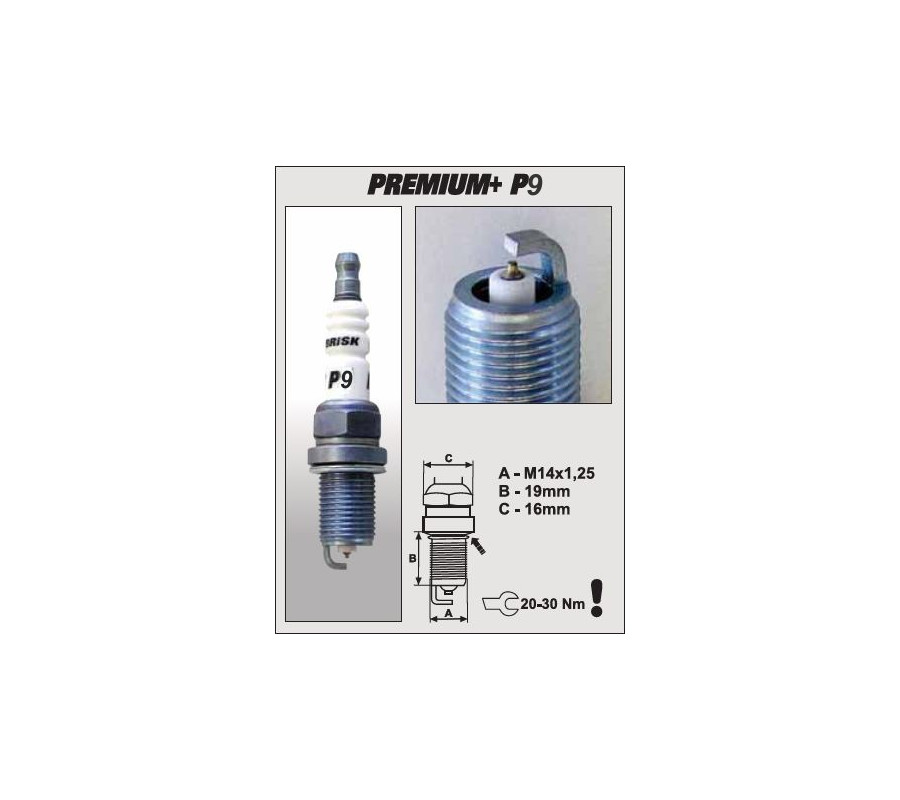 P9+ (1706) DR14YIR świeca zapłonowairydowa BRISK Premium+ IRIDIUM spark plug
