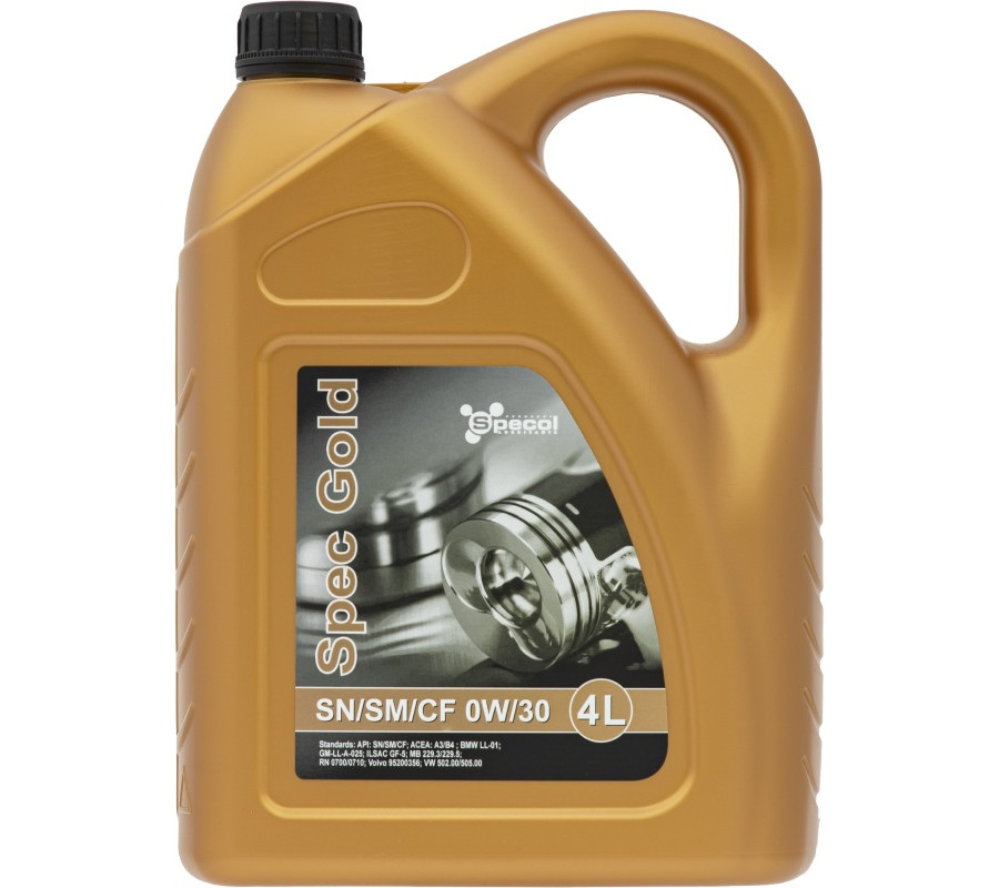 OLEJ SPECOL 0W30 4L SPEC GOLD SN/CF / A3/B4 / LL01 / GM LL A 025 / GF5 / 229.3 229.5 / RN0710 / VOLVO 95200356 / 502.00 505.00