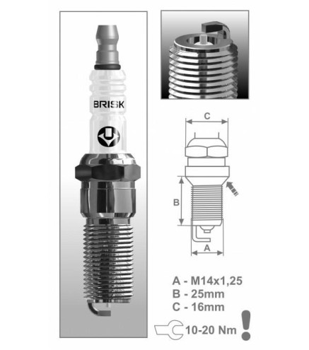 RR14S (1833) świeca zapłonowa BRISKSilver Racing - spark plug