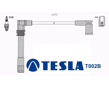 T002B ( T818C ) Przewody zapłonowe TESLA