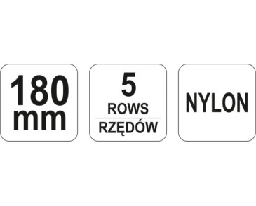 SZCZOTKA NYLONOWA, 4 RZĘDY ZE SKROBAKIEM,RĘKOJEŚĆ PLASTIKOWA