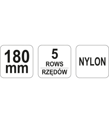 SZCZOTKA NYLONOWA, 4 RZĘDY ZE SKROBAKIEM,RĘKOJEŚĆ PLASTIKOWA