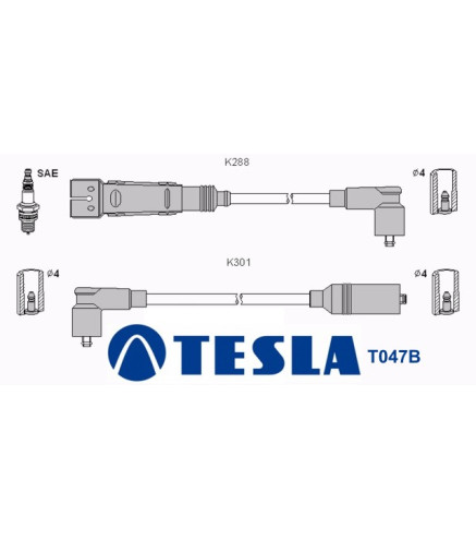 T047B ( T656C ) Przewody zapłonowe TESLA