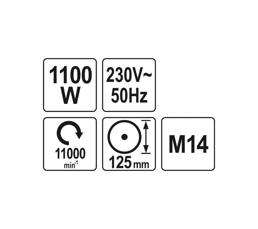 SZLIFIERKA KĄTOWA 125MM, 230V, 1100W SZLIFIERKA KĄTOWA 125MM, 230V, 1100W