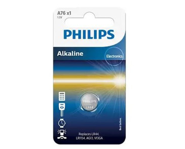 BATERIA A76 1,5V (LR44/LR1154) ALKALINE BLISTER 1SZT. (CENA ZA SZT./SPRZEDAŻ W WIELOKROTNOŚCI 10SZT.)
