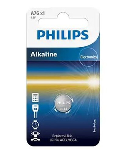 BATERIA A76 1,5V (LR44/LR1154) ALKALINE BLISTER 1SZT. (CENA ZA SZT./SPRZEDAŻ W WIELOKROTNOŚCI 10SZT.)